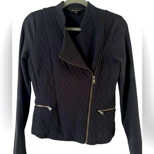 Banana Republic Blue Asymmetrical Quilted Moto Jacket